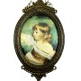 Картинка, шелкография Девочка в овальной раме. Италия