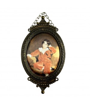 Картинка, шелкография Мальчик в овальной раме. Италия