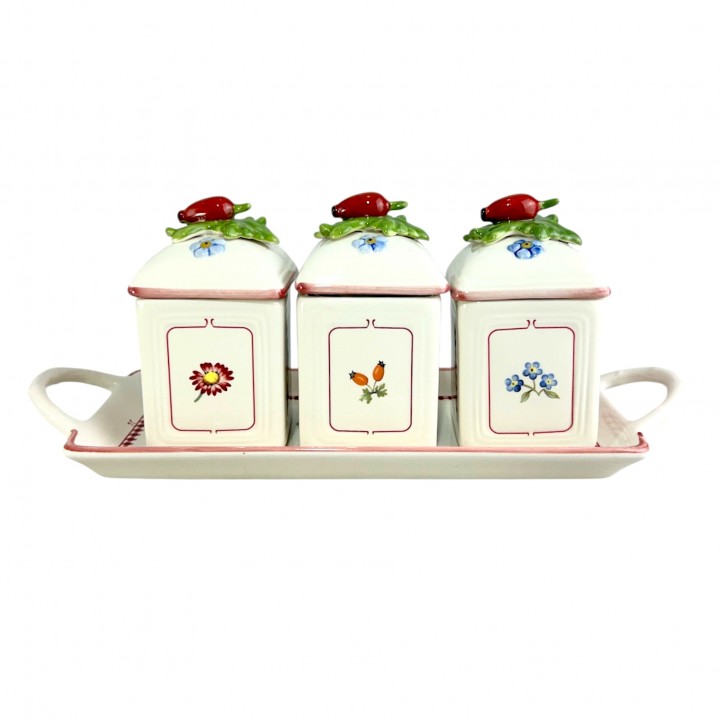 Банки для специй на подносе Villeroy & Boch, Petite Fleur Charm. Германия