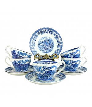 Чайные пары Myotts Country Life, Сельская жизнь, Охота, синий. Англия