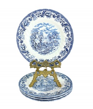 Тарелки пирожковые Myotts Country Life, Сельская жизнь, Охота, синий. Англия