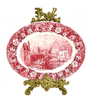 Блюдо овальное Palissy Pottery, Thames River Scenes. Англия
