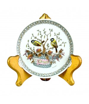 Декоративная тарелка, винтажная, Февраль, Месяца года, Hutschenreuther. Германия