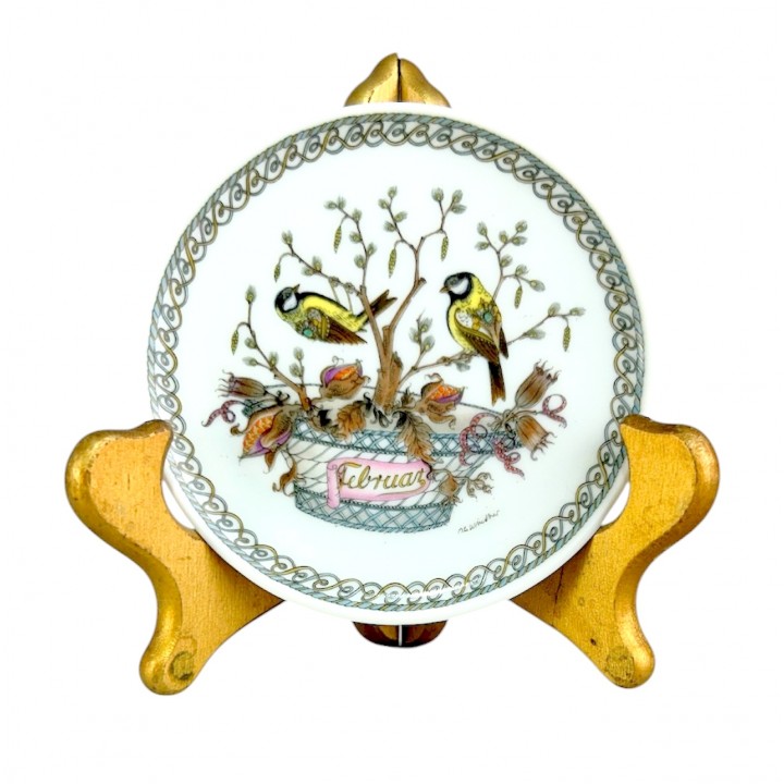 Декоративная тарелка, винтажная, Февраль, Месяца года, Hutschenreuther. Германия