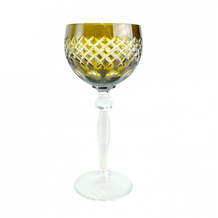 Бокал цветной хрусталь, янтарно-зеленый. Германия