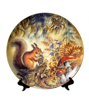 Декоративная тарелка, Белочка, Lilien Porzellan, винтаж. Германия