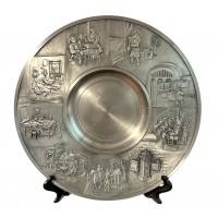 Декоративная тарелка Работа почты, олово. Германия