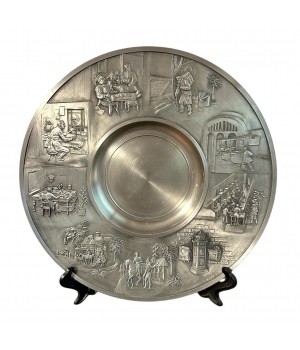 Декоративная тарелка Работа почты, олово. Германия