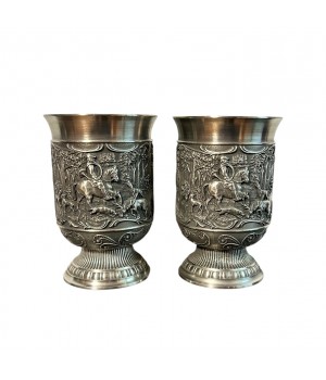 Два бокала, комплект, Охота BMF, олово. Германия