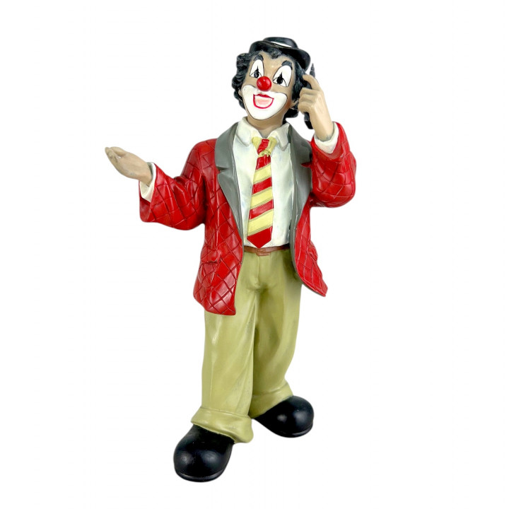 Фигурка, статуэтка Клоун говорит по телефону, Gilde Clowns, Клоуны Гильдии. Германия
