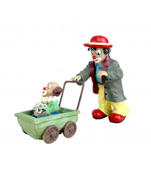 Фигурка, статуэтка Клоун с коляской, Gilde Clowns, Клоуны Гильдии. Германия