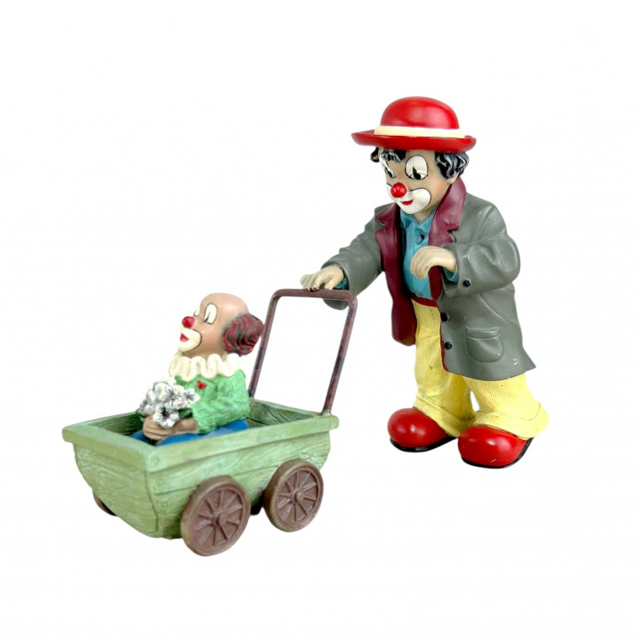 Фигурка, статуэтка Клоун с коляской, Gilde Clowns, Клоуны Гильдии. Германия
