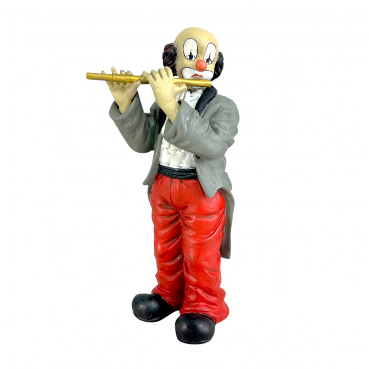 Фигурка, статуэтка Клоун музыкант, играет на дудке Gilde Clowns, Клоуны Гильдии. Германия