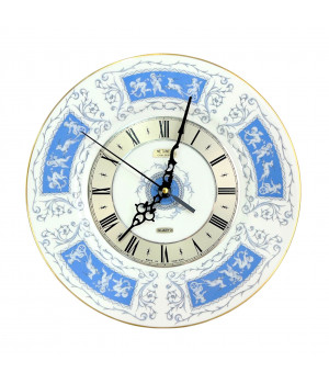 Настенные часы Coalport, Blue Revelry, фарфор, золочение. Англия 1960-1967 гг.