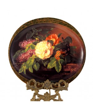 Декоративная тарелка Цветы, Чайная роза, J. L. Jensen. Дания