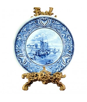 Декоративная тарелка Delft, Делфт, Корабли