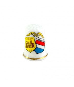 Наперсток фарфоровый, коллекционный Герб T Hazendal. Голландия