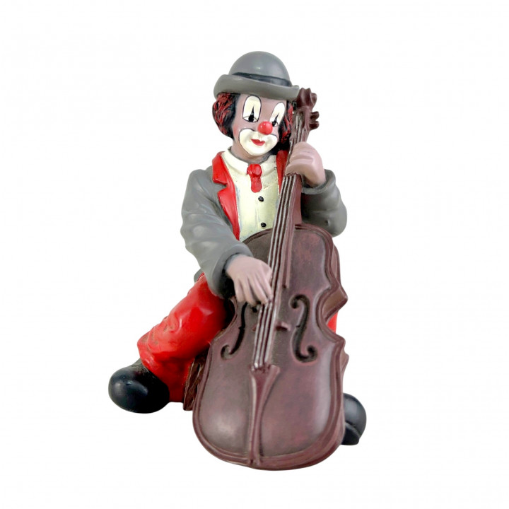 Фигурка, статуэтка Клоун музыкант, играет на контрабасе Gilde Clowns. Германия