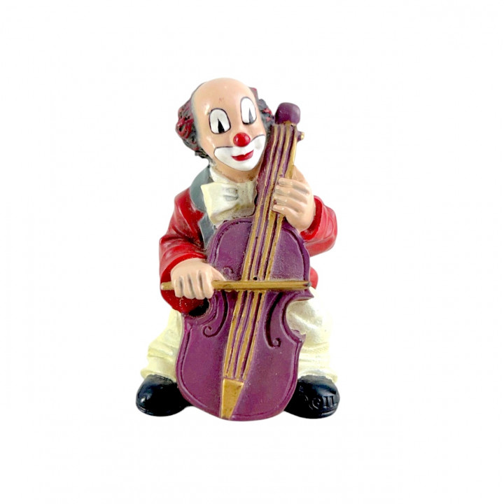 Фигурка, статуэтка Клоун музыкант, играет на контрабасе Gilde Clowns. Германия