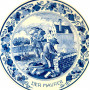 Декоративная тарелка Каменщик, Delft, винтаж, 1960х годов. Голландия