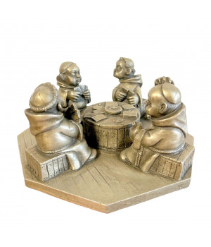 Статуэтка Монахи - картежники, олово, 1940-1950х г. Германия