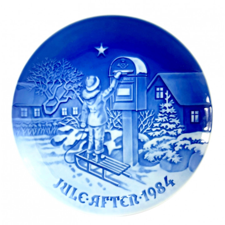 Декоративная тарелка Рождество 1984 год, Рождественское письмо, B&G. Дания