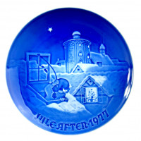 Декоративная тарелка Рождество 1977 год, Рождество в Копенгагене, B&G. Дания