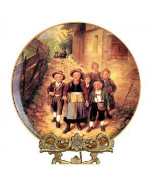  Декоративная тарелка Дети, По дороге в школу, Seltmann Vohenstrauss