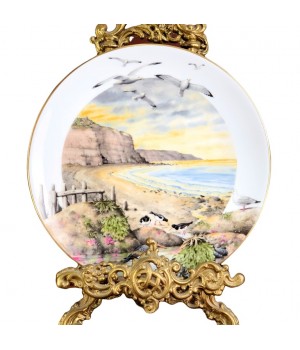 Декоративная тарелка Февраль на морском побережье. Англия