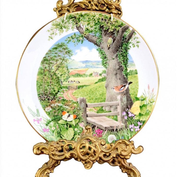 Декоративная тарелка Деревенская тропинка в мае. Англия